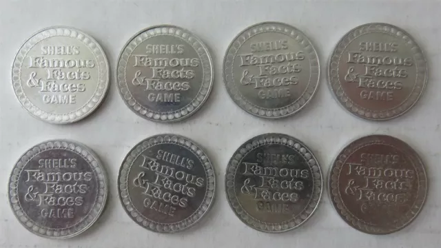 (8) Vintage Shell Famous Facts & Faces Coin Game Tokens        (Inv35322) 3