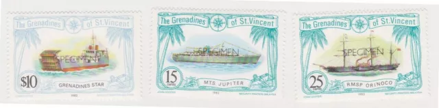 (K179-15)1982 Grenadines&StVincent mix of 3stamps ships O/P specimen(O) (MF14)