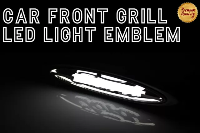 Frontgrill Dekor LED Weiß Licht Auto Kleber Ringe Für Q5 A1 A3 A4 A5 A6