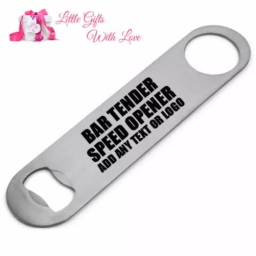 Personalised Custom Printed With Text & Logo Steel Home Bar Blade Bottle Opener