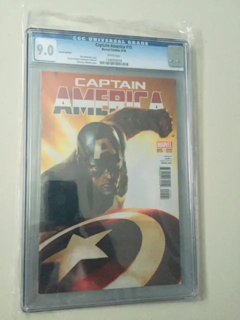 Marvel Comics Captain America #15 Variant Cover CGC Graded 9.0