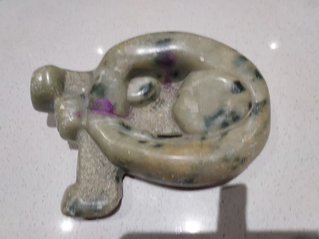Old Nephrite Jade Stone Carved Sculpture Figural 5 Pounds