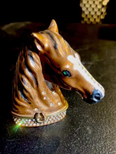 Horse Head Trinket Box with             Swarovski Crystal Stones