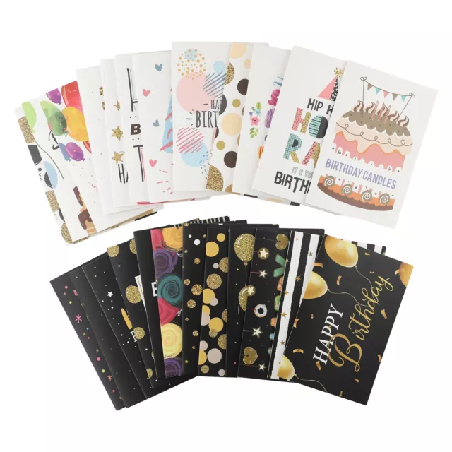 Assortiment de cartes d'anniversaire en vrac pack de 24 cartes et enveloppes de