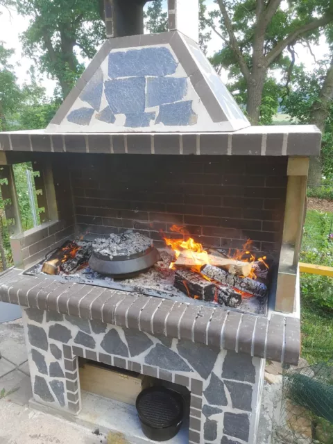 PEKA XL-GARTENGRILL Steingrill Grillkamin Naturstein griech. Quarzit 1,55x0.90m