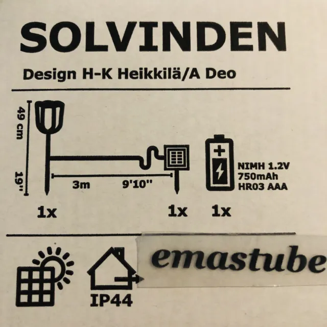 IKEA Solvinden Solar Erdspieß Tulpe Rosa Solarbetrieben 804.517.48 NEU OVP 3