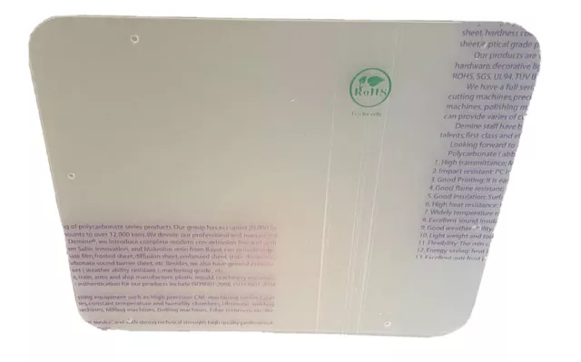 (100 Sheets) - 1/8” Clear Plexiglass 12" x 10” x .125”Predrilled Rounded Edge