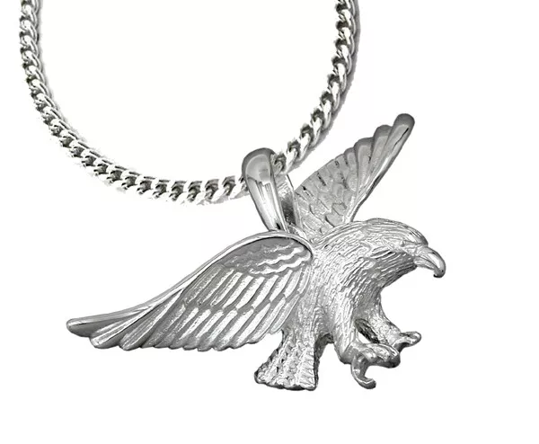 925 ECHT SILBER *** Massiver Adler Anhänger 38 mm, Kette