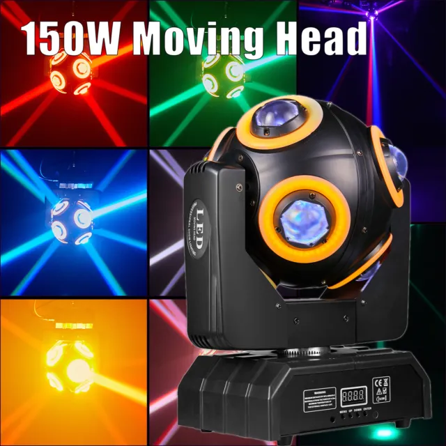 150W Moving Head 8 LEDs Beam Bühnenlicht RGBW DMX Stroboskop DJ Disco Partylicht