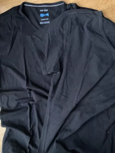 2 schwarze T-Shirt Gr. 50 / 52 / L kurze Ärmel 1 x Tommy Hilfiger Shirt, nur der