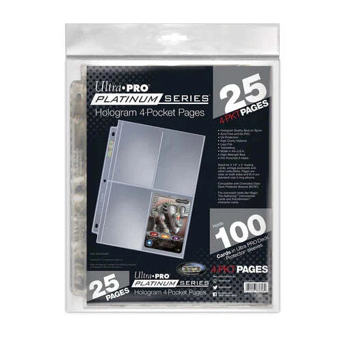 Hoja 4 Bolsillos Platinum Series 4-Pocket Pages para 3.5" x 5" Cards (25pcs)