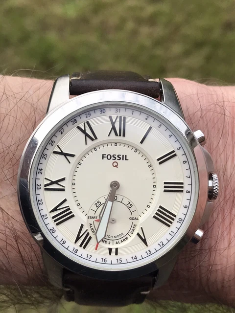 FOSSIL Q GRANT Mens Hybrid Smart Watch NDW2N Bluetooth Alarm Time Zone Etc 29.00 PicClick UK