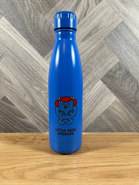 Mr Men Bottiglia d'acqua Little Miss Riggles Tazza da viaggio blu acciaio inox