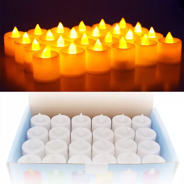 120/96/48/24X LED Tea Light Tealight Candle Flameless Wedding Decoration Battery