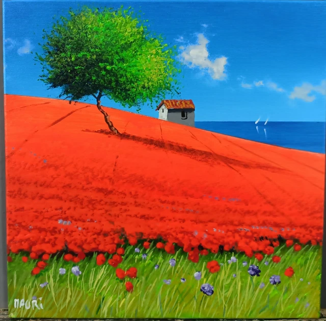 Roberto Mauri "Paesaggio a colori" olio su tela