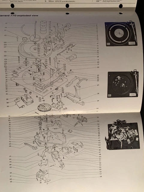GARRARD MODEL 770 Turntable ORIGINAL Exploded View - Parts & Service £7 ...