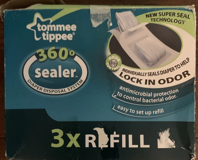 Tommee Tippee 360 Sealer Diaper Disposal System 3x Refills Recharge (3 REFILLS)