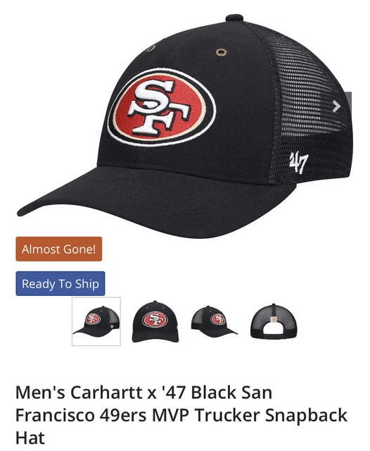 Carhartt x ‘47 Black San Francisco 49ers MVP Trucker Snapback Hat