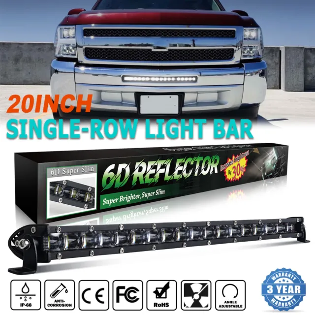 Fit 07-13 Chevy Silverado 1500/2500/3500 Hidden Bumper 20'' Slim LED Light Bar