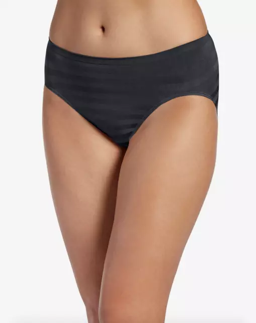 JOCKEY A3665 WOMENS Black Seamfree Matte Shine Hi Cut Underwear Size 6  $13.86 - PicClick