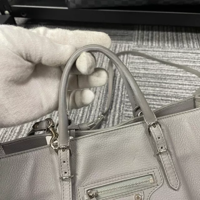 Balenciaga Papier A6 Zip Around Classic Studs Bag Leather Gray 3