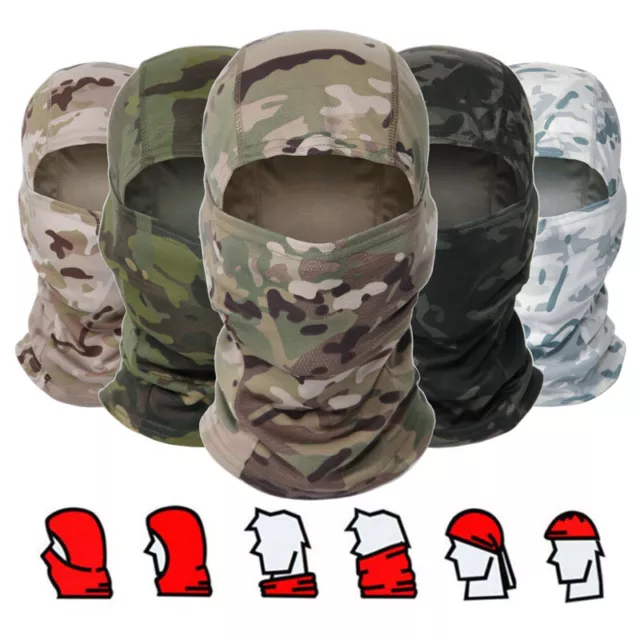 Full Face Mask Covering Camo Balaclava Hood Military Tactical Helmet Liner Hat