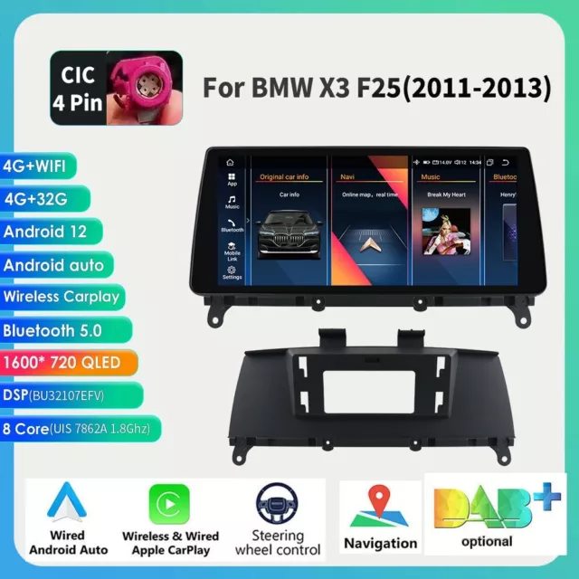 Für BMW X3 F25 CIC CarAutoPlay 10.33" Android Autoradio 8 Core GPS NAVI WIFI DSP