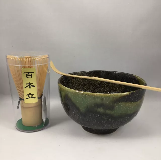 Japanese Amanogawa Matcha Bowl Whisk Chashaku Scoop Tea Ceremony Set JAPAN MADE