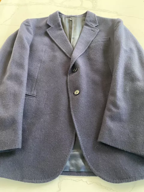 EUC $799 Armani Collezioni Navy Wool/Silk/Cashmere Blazer Size 44