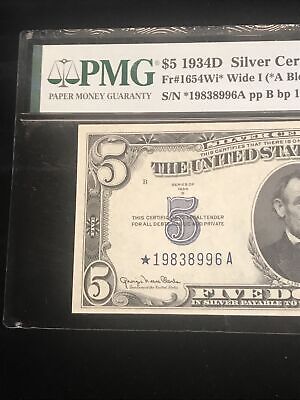1934 D $5 Silver Cert fr 1654wi* star note clark snyder 3