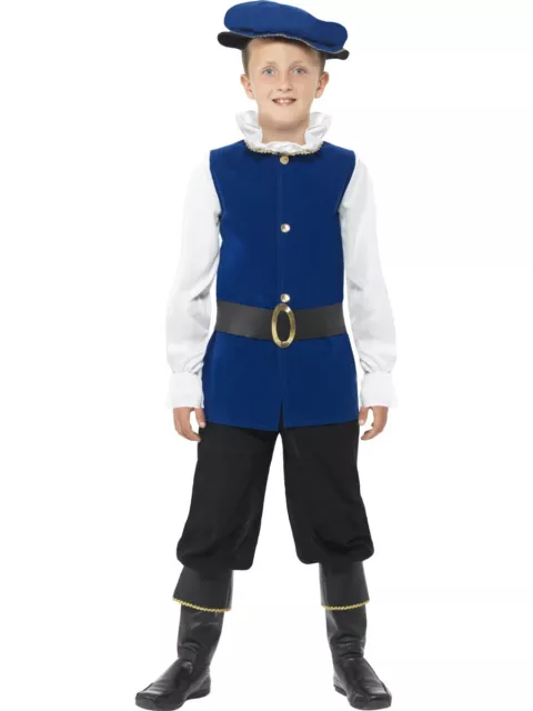 Childrens Fancy Dress Boys Tudor Boy Costume Book Day Kids Outfit by Smiffys