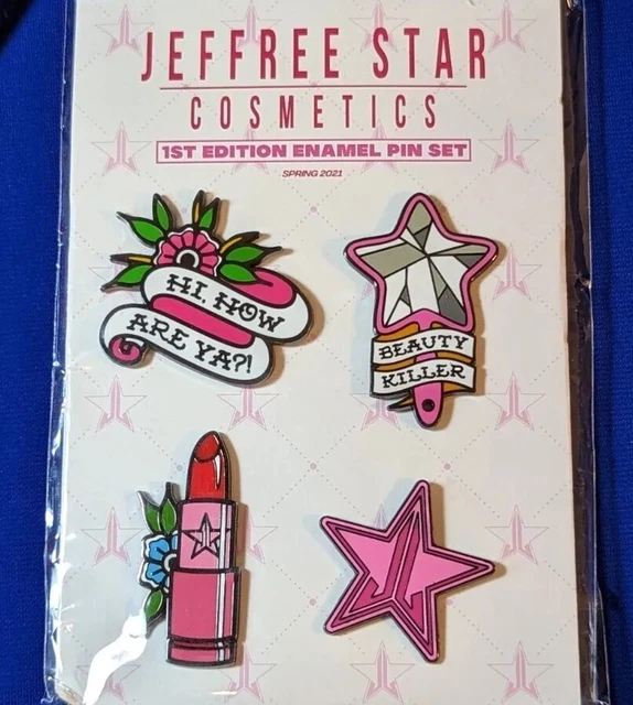Jeffree Star Cosmetics 1st Edition 4 Piece Enamel Pin Set Spring 2021 NIP Ltd Ed