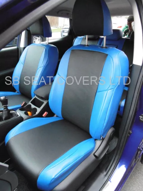 Para Citroen Berlingo Coche Fundas de Asiento Negro/Azul Neón Imitación Piel