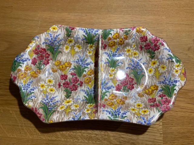 Royal Winton Grimwades Chintz Marguerite Split Serving Dish