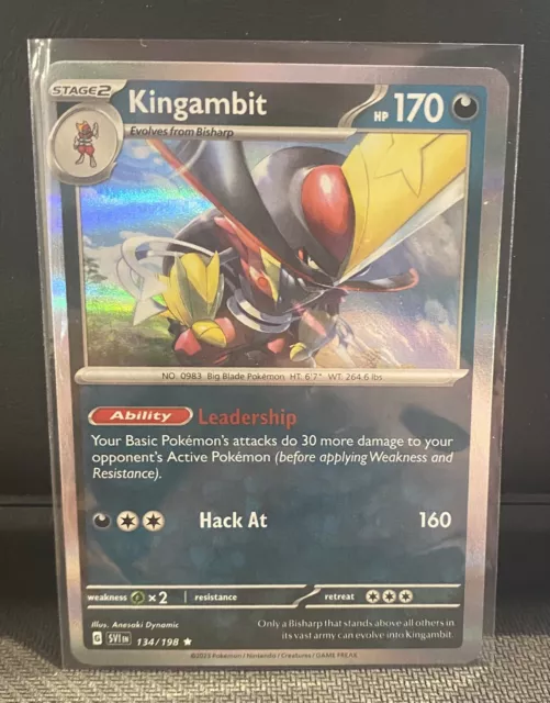 Kingambit - 134/198 Scarlet & Violet Holo Rare Pokemon - NM/MINT – The  PokéTrade Emporium