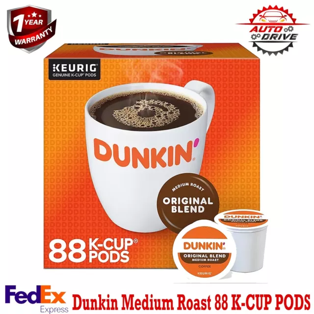 DUNKIN DONUT COFFE, Original Blend Coffee Keurig K-Cup Pods, Medium Roast, 88 Ct