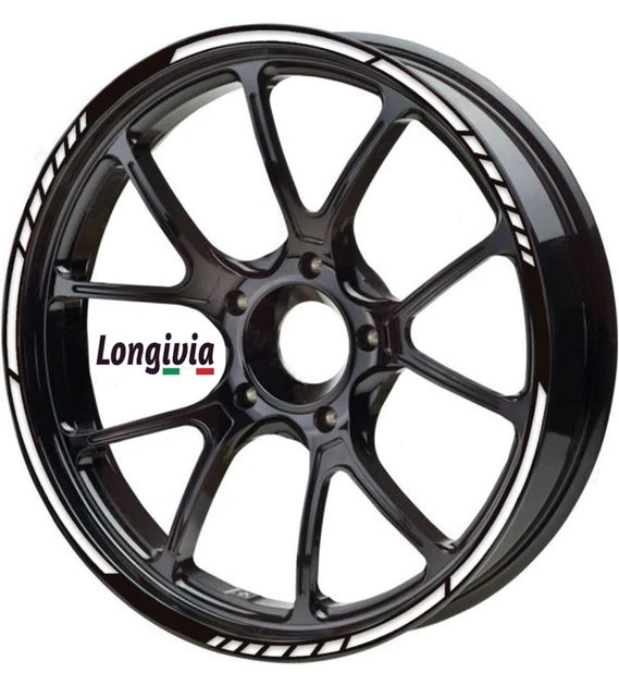 Adesivi Cerchioni Per Auto, Moto E Bici - Rosso Rifrangente, Set Per 2 Ruote, Vinile Resistente - Foto 2