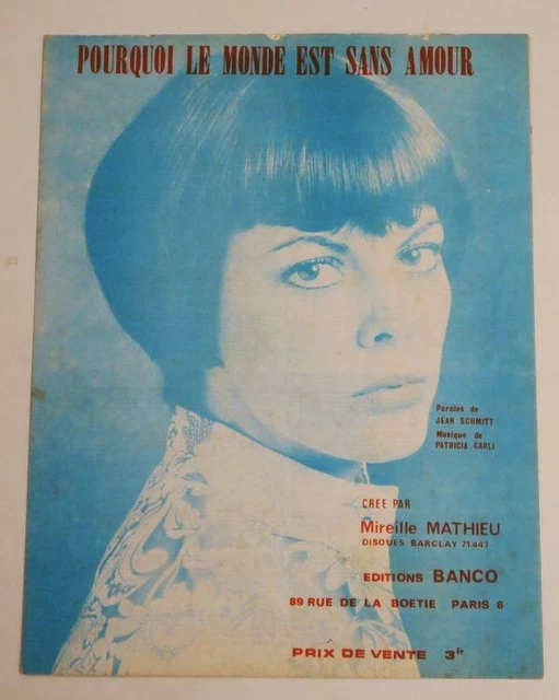 PARTITION SHEET MUSIC MIREILLE MATHIEU : Pourquoi le Monde est sans ...