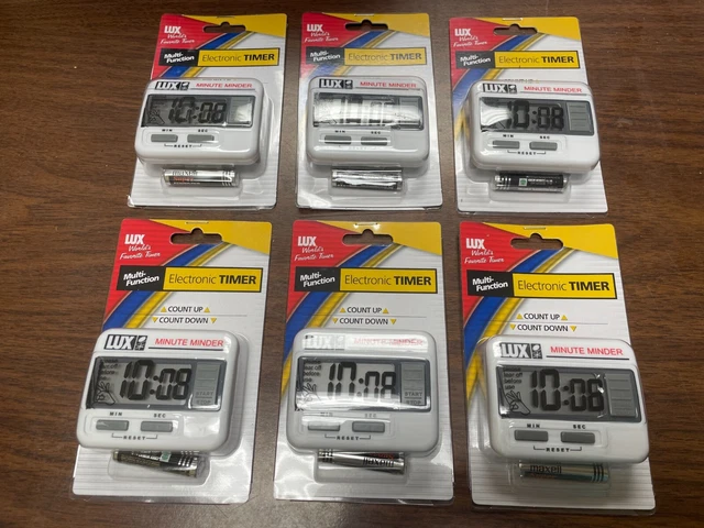 Wholesale Lot Of 6 Lux Cu100 Multi-Function Electronic Timer Minute Minder
