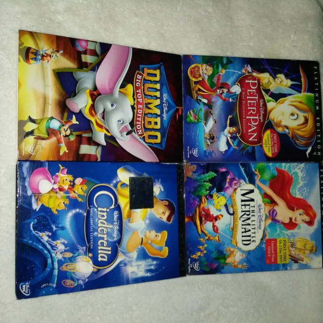 Platinum Editions DVDs Cinderella Dumbo Peter Pan Little Mermaid EUC! Great  Fun