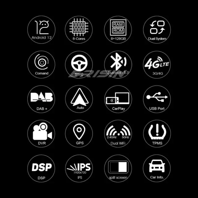 12,3" 8GO+128GO Android 12 Autoradio CarPlay Navi WiFi DSP BMW X5 E70 X6 E71 CIC 2