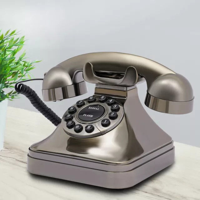 Vintage Style Corded Phone Old Fashioned Landline Retro Telephone Home Office UK 3