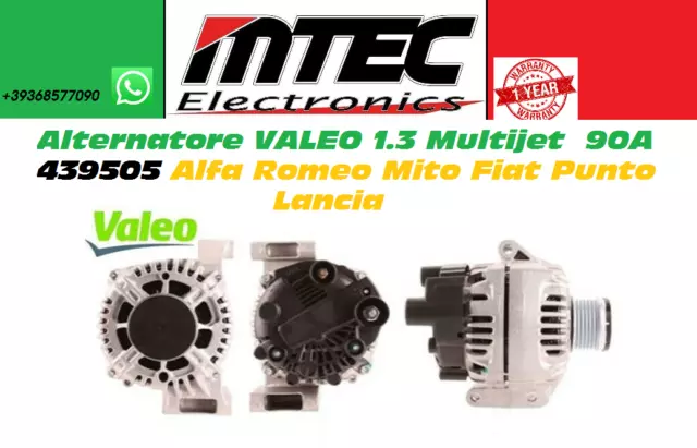 Alternatore VALEO 1.3 Multijet 90AH 188A900 Alfa Romeo Mito Fiat Punto MJET