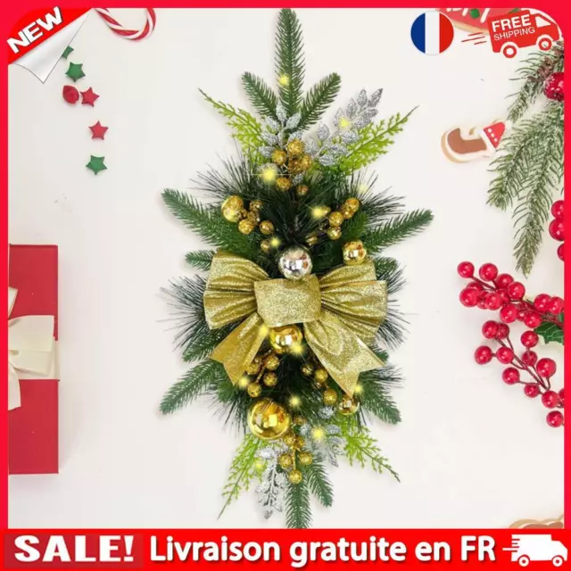 Christmas Swag Wreaths Gleamy Wall Window Hanging Ornament for Home Xmas Decor