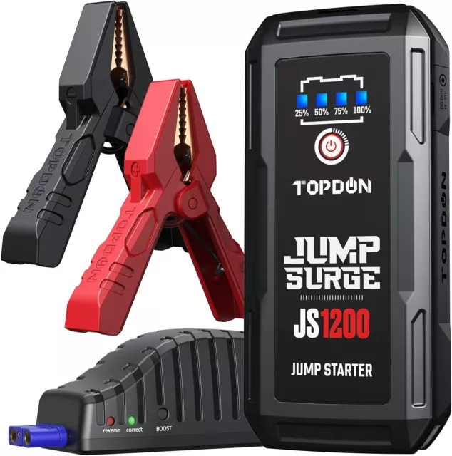 TOPDON JS1200 Arrancador de Batería 1200A  para Coche Refuerzo de 10000mAh 4.0L