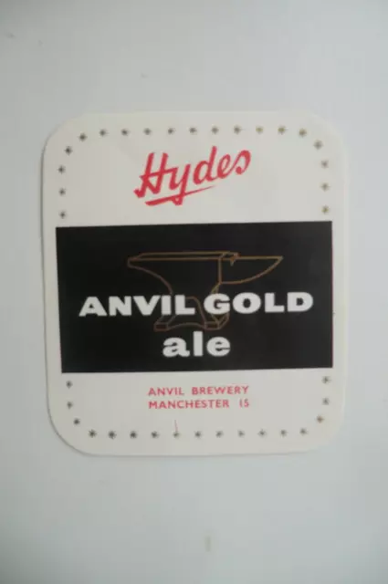 Mint  Hydes Manchester Anvil Gold Ale Brewery Beer Bottle Label