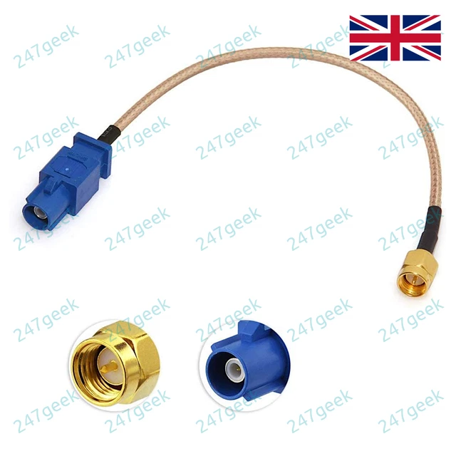 Vehicle Car GPS Antenna Adapter Cable SMA Male To Fakra C Male Blue Co