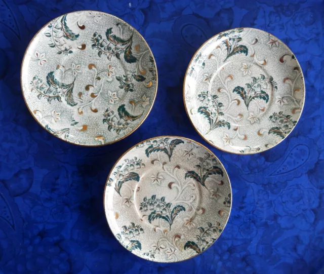 3 anciennes assiettes - Epoque 19ème - faience CREIL- MONTEREAU