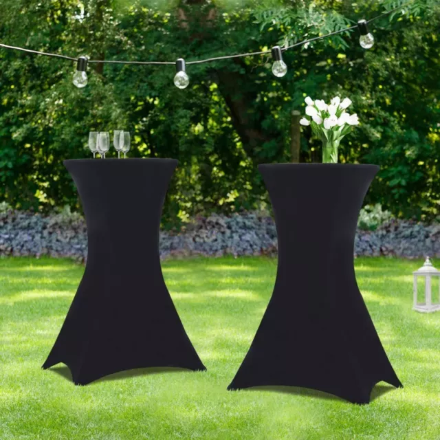 Lot de 2 tables hautes pliantes 105 CM et 2 housses noires 2