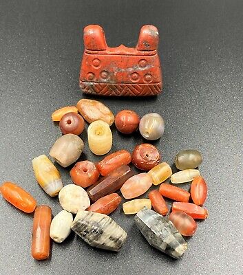 Old Beads Ancient Near Eastern Antiquities Artifacts Jewelry Agate Necklace Mala